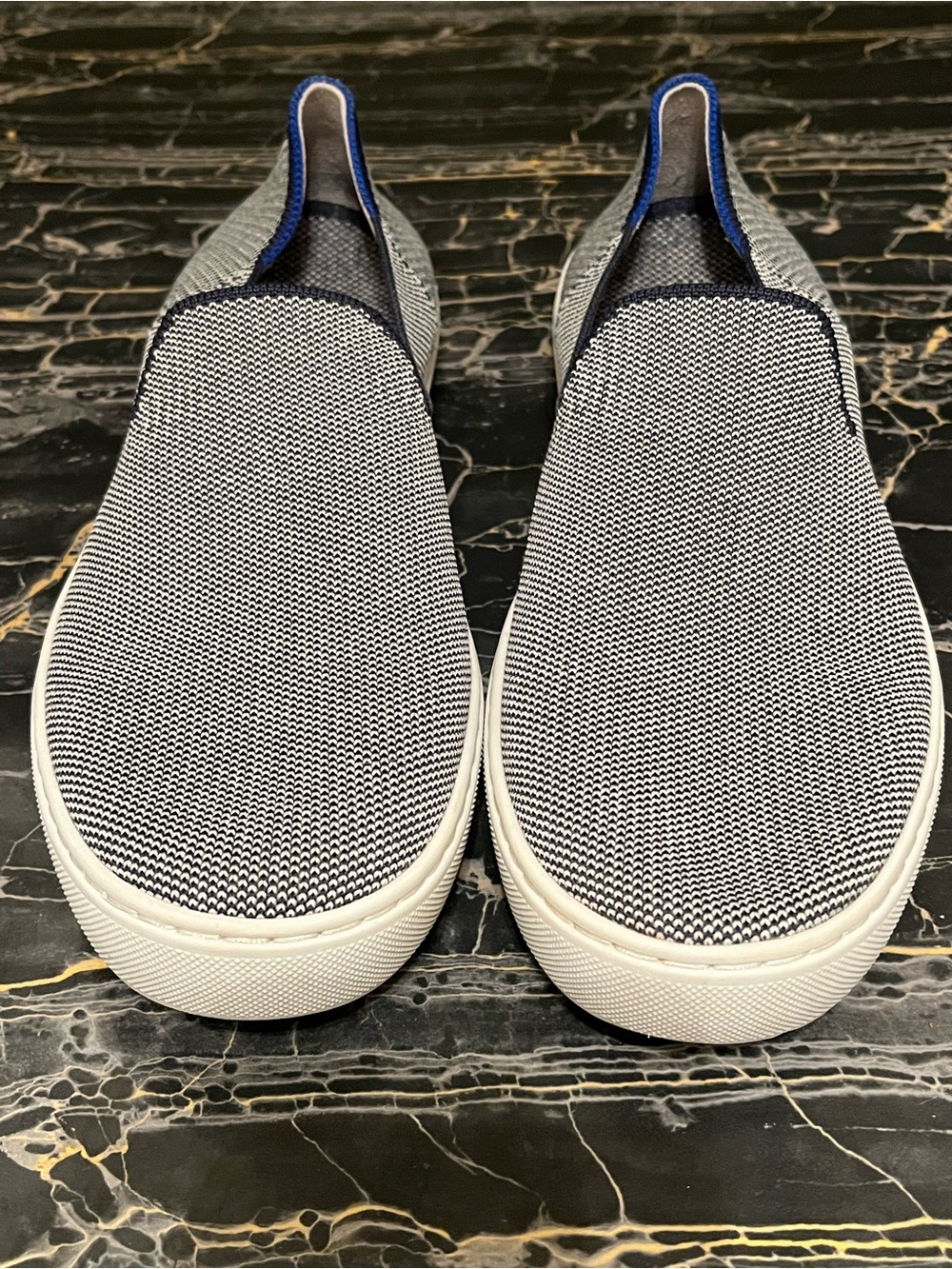 Women’s Rothy’s Slip-On Knit Casual Sneakers - navy & White